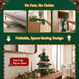 Jingle Jollys Paper Christmas Tree 47CM w/ Star Topper Xmas Decor Tabletop Green DIY Ornament Set - 45-Degree Angle