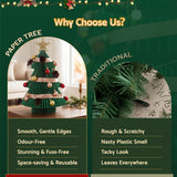 Jingle Jollys Paper Christmas Tree 47CM w/ Star Topper Xmas Decor Tabletop Green DIY Ornament Set - Rear View