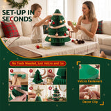 Jingle Jollys Paper Christmas Tree 47CM w/ Star Topper Xmas Decor Tabletop Green DIY Ornament Set - Close-Up Angle