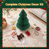 Jingle Jollys Paper Christmas Tree 47CM w/ Star Topper Xmas Decor Tabletop Green DIY Ornament Set - Extra Image