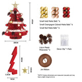 Jingle Jollys Paper Christmas Tree 47CM w/ Star Topper Xmas Decoration Tabletop Red DIY Ornament Set - Side View