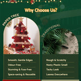 Jingle Jollys Paper Christmas Tree 47CM w/ Star Topper Xmas Decoration Tabletop Red DIY Ornament Set - Rear View