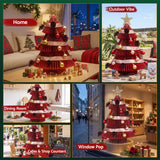 Jingle Jollys Paper Christmas Tree 47CM w/ Star Topper Xmas Decoration Tabletop Red DIY Ornament Set - Extra Image