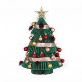 Jingle Jollys Paper Christmas Tree 61CM w/ Star Topper Xmas Decor Tabletop Green DIY Ornament Set - Front View