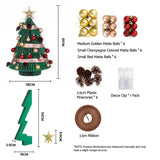 Jingle Jollys Paper Christmas Tree 61CM w/ Star Topper Xmas Decor Tabletop Green DIY Ornament Set - Side View