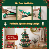 Jingle Jollys Paper Christmas Tree 61CM w/ Star Topper Xmas Decor Tabletop Green DIY Ornament Set - 45-Degree Angle