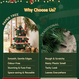 Jingle Jollys Paper Christmas Tree 61CM w/ Star Topper Xmas Decor Tabletop Green DIY Ornament Set - Rear View