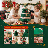 Jingle Jollys Paper Christmas Tree 61CM w/ Star Topper Xmas Decor Tabletop Green DIY Ornament Set - Close-Up Angle
