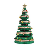 Jingle Jollys Paper Christmas Tree 111CM w/ Star Topper LEDs Xmas Decorations Kit Home Office Green - 45-Degree Angle
