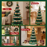 Jingle Jollys Paper Christmas Tree 111CM w/ Star Topper LEDs Xmas Decorations Kit Home Office Green - Extra Image