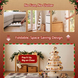 Jingle Jollys Paper Christmas Tree 114CM w/ Star Topper LEDs Xmas Decorations Kit Home Office White - Rear View