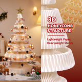 Jingle Jollys Paper Christmas Tree 114CM w/ Star Topper LEDs Xmas Decorations Kit Home Office White - Extra Image