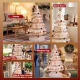 Jingle Jollys Paper Christmas Tree 114CM w/ Star Topper LEDs Xmas Decorations Kit Home Office White - Extra Image
