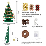 Jingle Jollys Paper Christmas Tree 62CM w/ Star Topper LEDs Xmas Decorations Kit Home Office Green - Front View