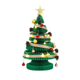 Jingle Jollys Paper Christmas Tree 62CM w/ Star Topper LEDs Xmas Decorations Kit Home Office Green - Top-Down View