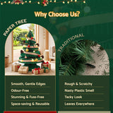 Jingle Jollys Paper Christmas Tree 62CM w/ Star Topper LEDs Xmas Decorations Kit Home Office Green - Rear View