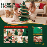 Jingle Jollys Paper Christmas Tree 62CM w/ Star Topper LEDs Xmas Decorations Kit Home Office Green - Close-Up Angle
