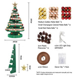 Jingle Jollys Paper Christmas Tree 87CM w/ Star Topper LEDs Xmas Decorations Kit Home Office Green - Side View