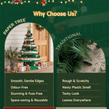 Jingle Jollys Paper Christmas Tree 87CM w/ Star Topper LEDs Xmas Decorations Kit Home Office Green - Close-Up Angle