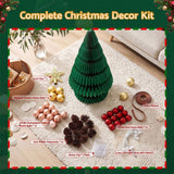 Jingle Jollys Paper Christmas Tree 87CM w/ Star Topper LEDs Xmas Decorations Kit Home Office Green - Extra Image