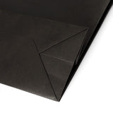 50pcs Bulk Paper Bags Pack Shopping Retail Gift Bags Reusable Soft Handle Black - Side View