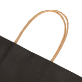 50pcs Bulk Paper Bags Pack Shopping Retail Gift Bags Reusable Soft Handle Black - Top-Down View