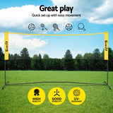 Everfit 10ft Portable Pickle Ball Net Adjustable Multi-Sport for Badminton Tennis Pickleball Volleyball - Top-Down View