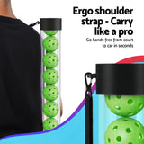 Everfit 12PC Pickleball Collector Set Multi-Ball Retriever Portable Storage Adjustable Strap - Rear View