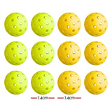 Everfit 12PC Pickleballs Set 40-Hole Design Indoor Outdoor Durable PE Balls Green/Yellow - Front View