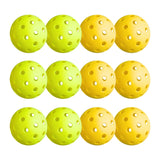 Everfit 12PC Pickleballs Set 40-Hole Design Indoor Outdoor Durable PE Balls Green/Yellow - Side View