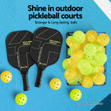 Everfit 12PC Pickleballs Set 40-Hole Design Indoor Outdoor Durable PE Balls Green/Yellow - Rear View