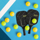 Everfit 12PC Pickleballs Set 40-Hole Design Indoor Outdoor Durable PE Balls Green/Yellow - Close-Up Angle