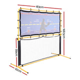 Everfit Pickleball Net Rebounder Portable Training Practice 6FT Black Yellow - Front View