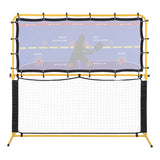 Everfit Pickleball Net Rebounder Portable Training Practice 6FT Black Yellow - Side View