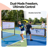 Everfit Pickleball Net Rebounder Portable Training Practice 6FT Black Yellow - Top-Down View