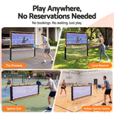 Everfit Pickleball Net Rebounder Portable Training Practice 6FT Black Yellow - Rear View