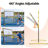 Everfit Pickleball Net Rebounder Portable Training Practice 6FT Black Yellow - Close-Up Angle