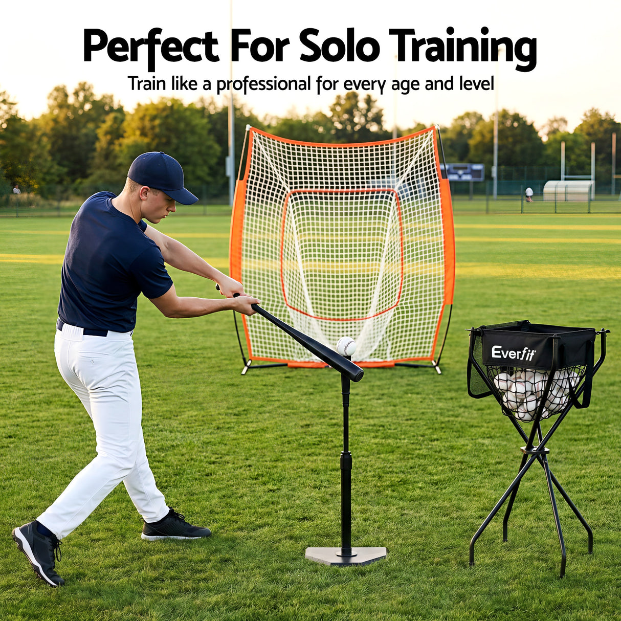 Everfit Portable Ball Cart Foldable Pickleball Tennis Baseball Softball