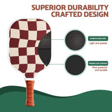 Everfit Pickleball Paddle Set Fibreglass Racquet Honeycomb Core With Bag Brown - 45-Degree Angle