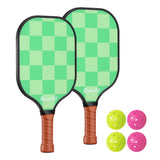 Everfit Pickleball Paddle Set Fiberglass with Balls Bag Tournament Kit 2PCS Pickle Balls Rackets - Side View