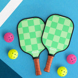 Everfit Pickleball Paddle Set Fiberglass with Balls Bag Tournament Kit 2PCS Pickle Balls Rackets - Close-Up Angle