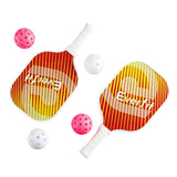 Everfit Pickleball Paddle Set Fibreglass Racquet Honeycomb Core With Bag Orange - Side View