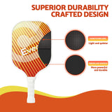 Everfit Pickleball Paddle Set Fibreglass Racquet Honeycomb Core With Bag Orange - 45-Degree Angle