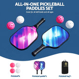 Everfit Pickleball Paddle Set Fibreglass Racquet Honeycomb Core With Bag - Top-Down View
