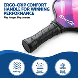 Everfit Pickleball Paddle Set Fibreglass Racquet Honeycomb Core With Bag - Rear View