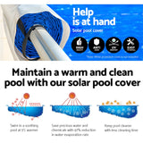 Aquabuddy Pool Cover 500 Micron 10x4m Blue Swimming Pool Solar Blanket 4m Roller - Top-Down View