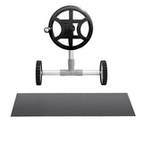 Aqua Buddy Pool Cover 600 Micron 10x4m w/ Roller 4m Swimming Pools Black Solar Blanket - Side View