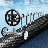 Aqua Buddy Pool Cover 600 Micron 10x4m w/ Roller 4m Swimming Pools Black Solar Blanket - Close-Up Angle