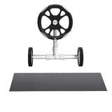 Aqua Buddy Pool Cover 600 Micron 10x4m w/ Roller 5.55m Swimming Pools Black Solar Blanket - Side View