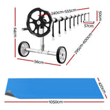 Aqua Buddy Pool Cover 600 Micron Solar Heat Blanket LDPE 10.5x4.2m w/ 5.55m Roller - Front View